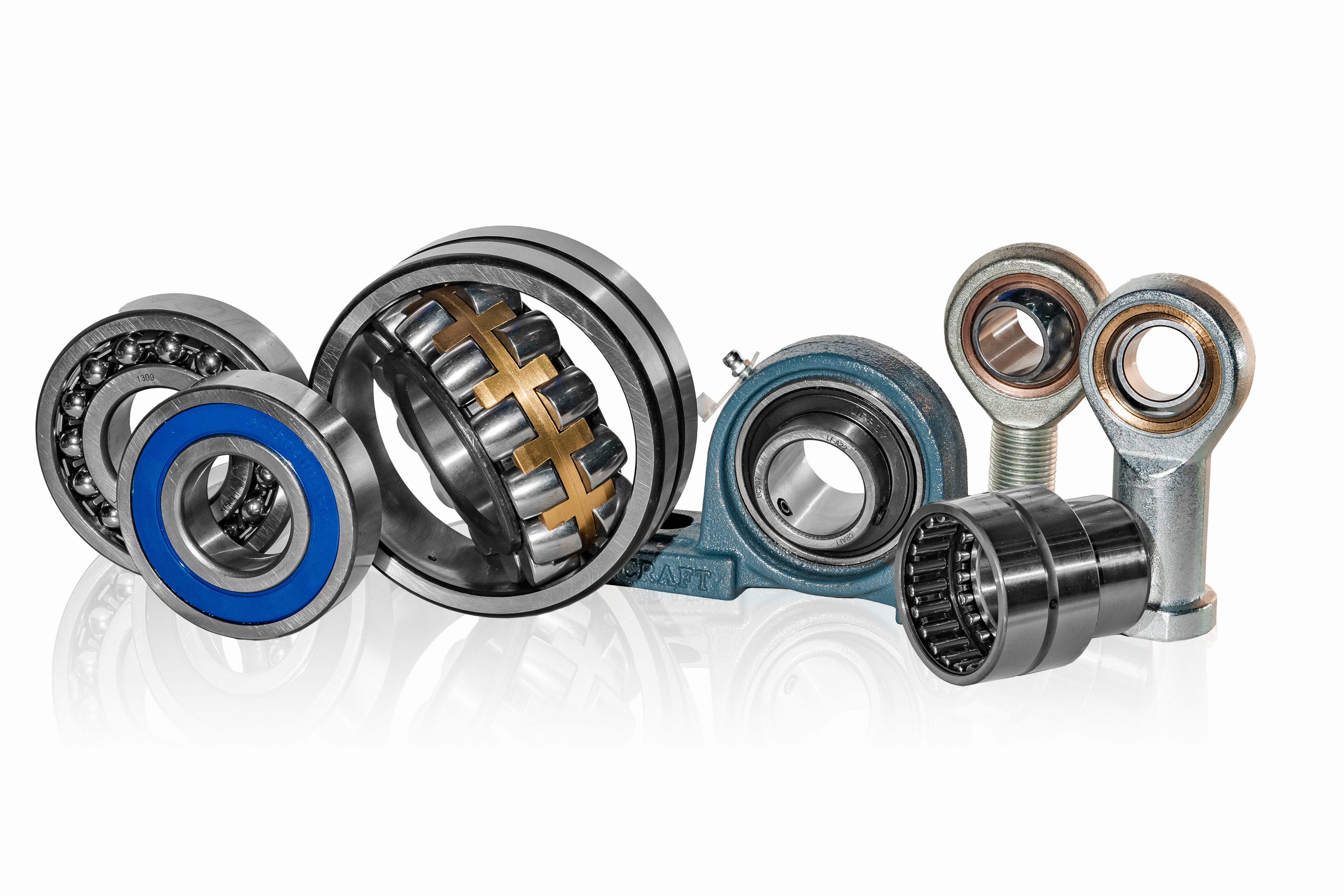 Hydrosila bearing assortment on a white background Hydrosila bearing assortment on a white background