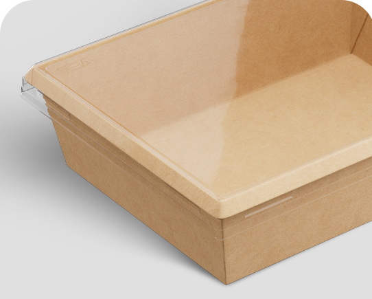 Kraft tray with a clear lid Kraft tray with a clear lid